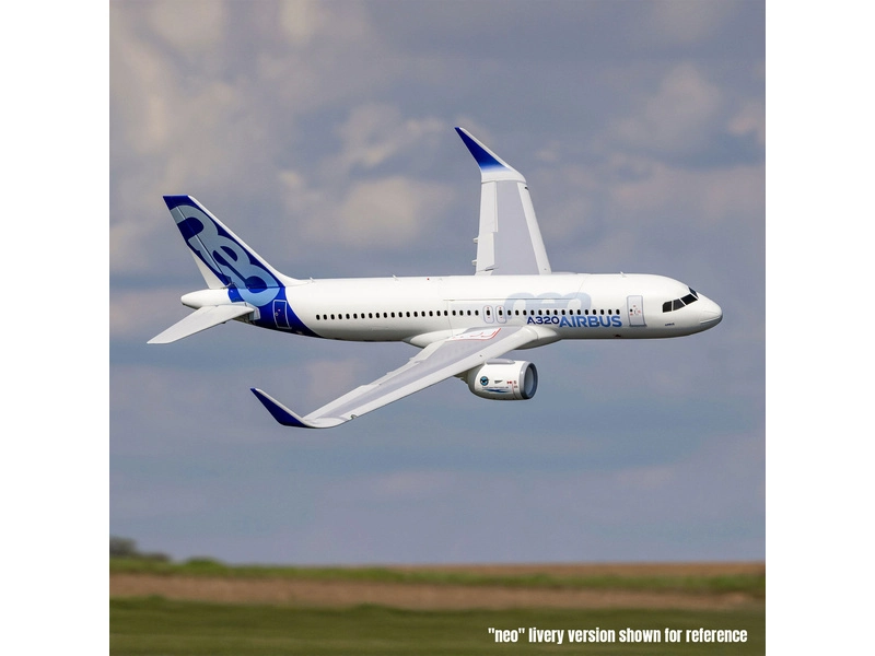 RC letadlo E-flite Airbus A320neo EDF AS3X+ SAFE Select BNF Basic, bílá
