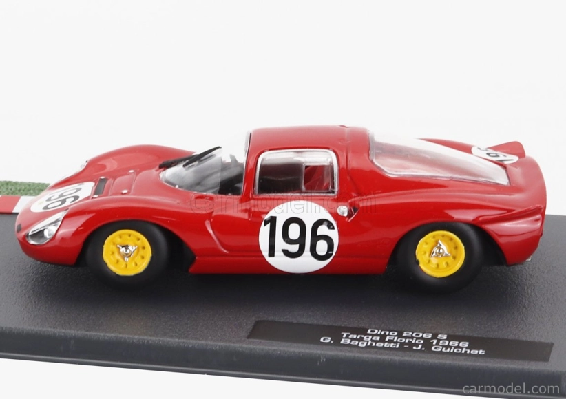 Edicola Ferrari Dino 206s Coupe Team Sefac N 196 2nd Targa Florio 1966 Giancarlo Baghetti - Jean Guichet 1:43 Červená biela