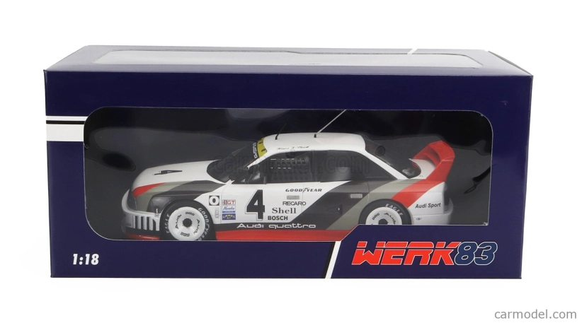 Werk83 Audi 90 Quattro Team Audi Sport N 4 2. Portland Imsa 1989 Hans Joachim Stuck 1:18 Bielo-šedo-červená