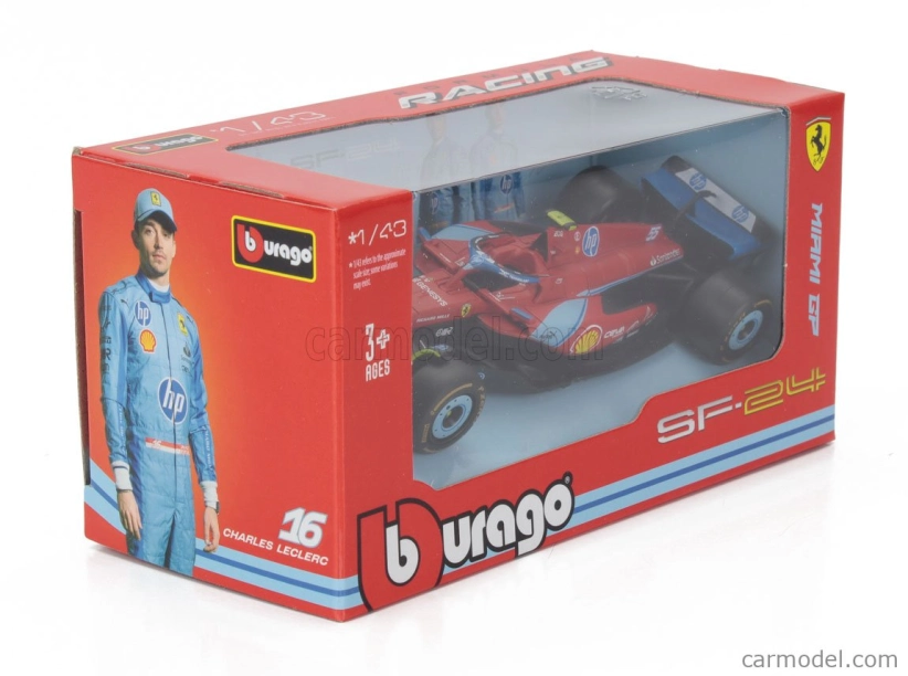Bburago Ferrari F1 Sf-24 Team Scuderia Ferrari N 55 5th Miami Gp 2024 Carlos Sainz 1:43 červená čierna svetlomodrá