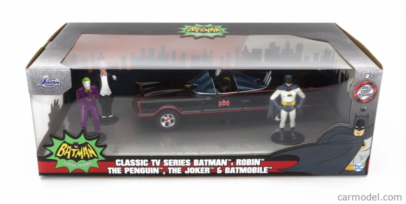 Jada Batman Batmobile 1966 - Classic TV Series + 3 figurky 1:24