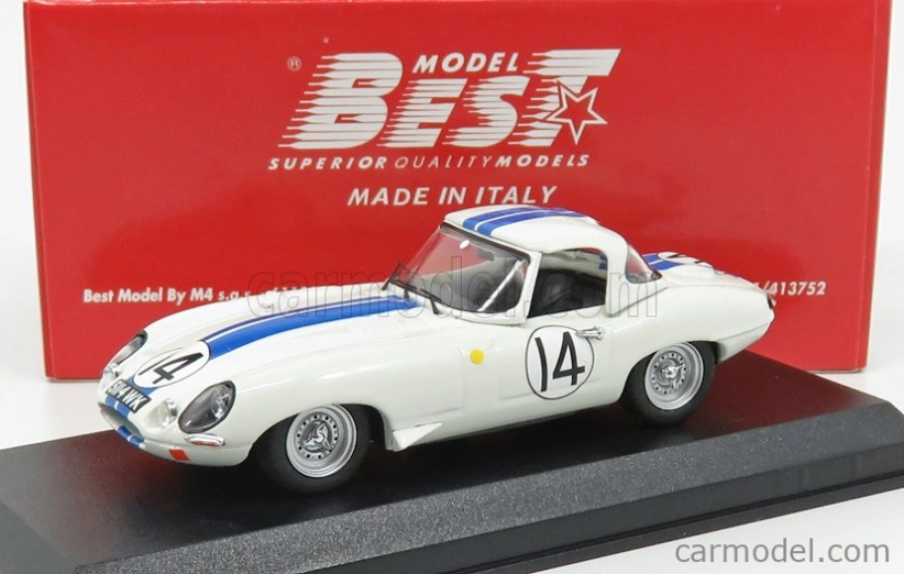 Best-model Jaguar E-type N 14 24h Le Mans 1963 Hansgen - Pabst 1:43 Bílá Modrá