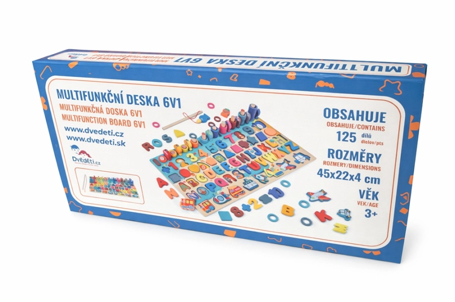 Dve detské multifunkčné doskové skladačky 6v1