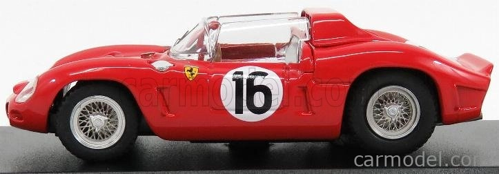 Umelecký model Ferrari Dino 268 Sp Ch. 0798 N 16 24h Le Mans Test 1962 Rodriguez - Bandini - Parkes - Gendebien - Mairesse 1:43 Červená
