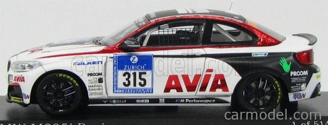 Minichamps BMW radu 2 M 235i Team Mathol Racing E.v. N 315 24h Nurburgring 2014 Serrano - Wawer - Chapel - Heinrich 1:43 Biela čierna