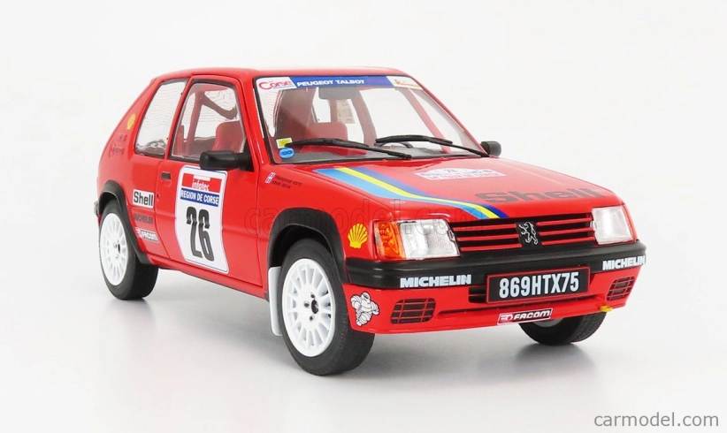 Solido Peugeot 205 Rallye N 26 Rally Tour De Corse 1990 H.devin - F.viste 1:18 Červená čierna
