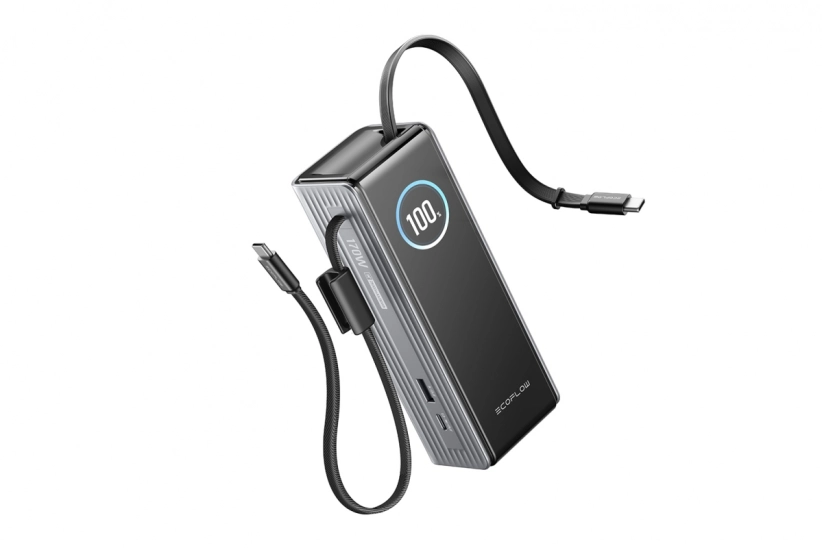 EcoFlow RAPID Power Banka (25000mAh,170W) 2x100W vestavěný USB-C kabel - stříbrná