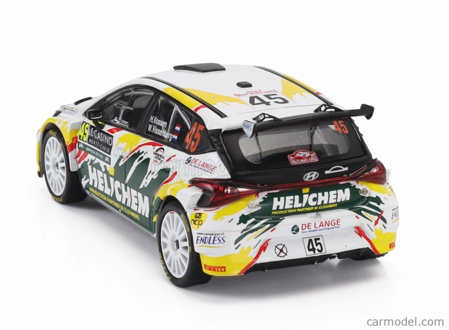 Ixo-models Hyundai I20 N Rally2 N 45 Rally Montecarlo 2024 Henk Vossen - Willem Vissenberg 1:43 Biela Zelená Žltá