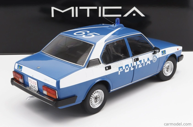 Mitica-diecast Alfa romeo Alfetta 2000 Polizia Stradale 1978 Police 1:18 Modrá Bílá