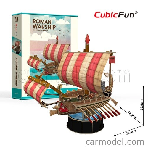 Cubicfun Puzzle 3d v lodi Nave Da Guerra Romana cm. 23.4x19.8x22.9 - 85 dielikov /