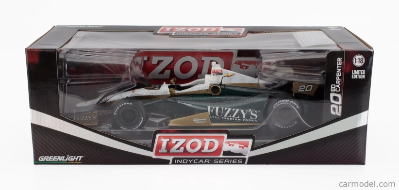 Greenlight Chevrolet Team Ed Carpenter Fuzzy's Vodka Racing N 20 Indianapolis Indy 500 Indycar Series 2012 Ed Carpenter 1:18 Zelené Bílé Zlato