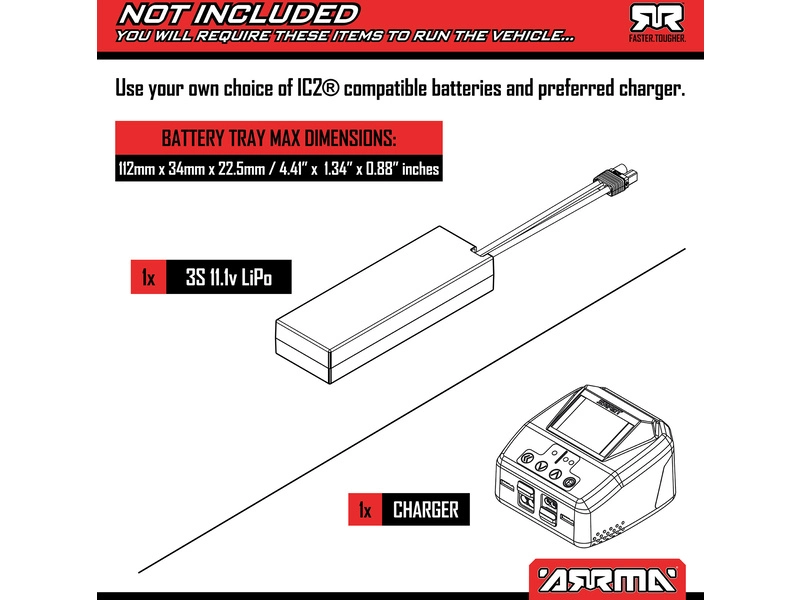 Arrma Mini Kraton 3S DSC BLX 1:16 4WD RTR Basic černá/červená