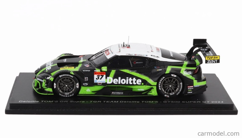 Spark-model Toyota Supra Gr Team Deloitte N 37 Gt500 Trieda Super Gt 2024 Giuliano Alesi - Ukyo Sasahara 1:43 Čierna zelená biela