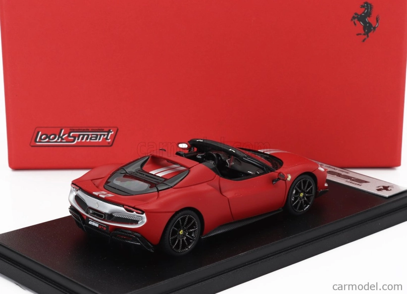 Looksmart Ferrari 296 Gts Spider Assetto Fiorano Open Roof 2022 1:43 Rosso F-1-75 - Matná Červená Stříbrná