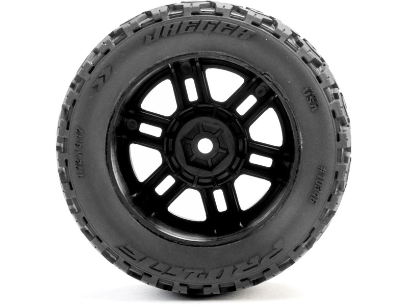 Pro-Line koleso 1:16 s pneu Jaeger, disk Split Six čierny 12mm (2): Arrma Mini Kraton