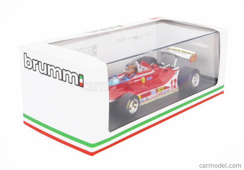 Brumm Ferrari F1 312t4 N 12 Winner Usa Ovest Gp 1979 Gilles Villeneuve - With Driver Figure 1:43 Red