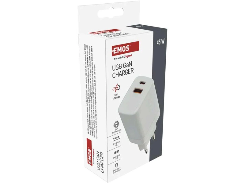 Síťový USB adaptér (zdroj) GaN PD 45W