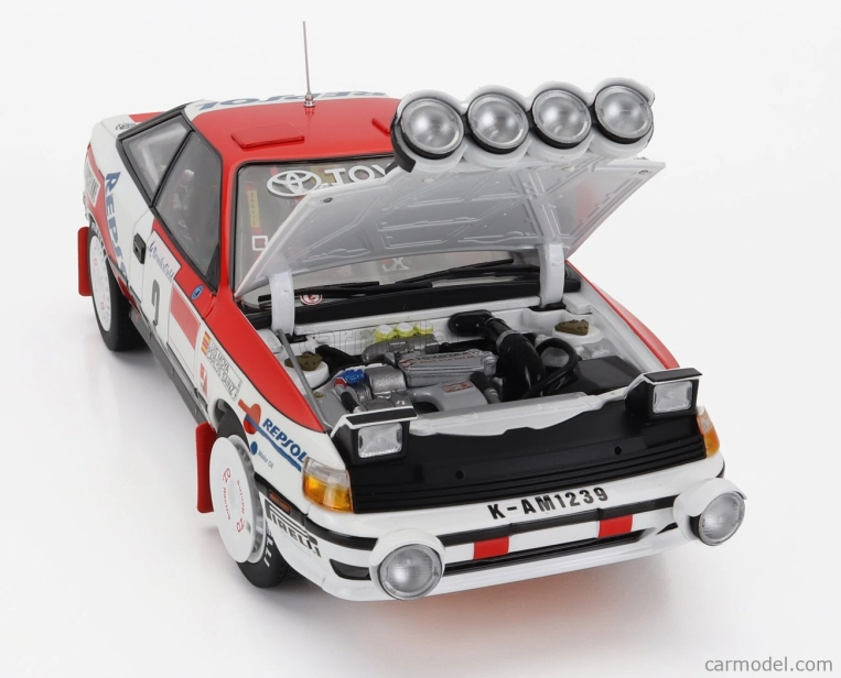 Kyosho Toyota Celica Gt-four St165 (nočná verzia) N 2 Winner Rally Montecarlo 1991 C.sainz - L.moya 1:18 Biela červená
