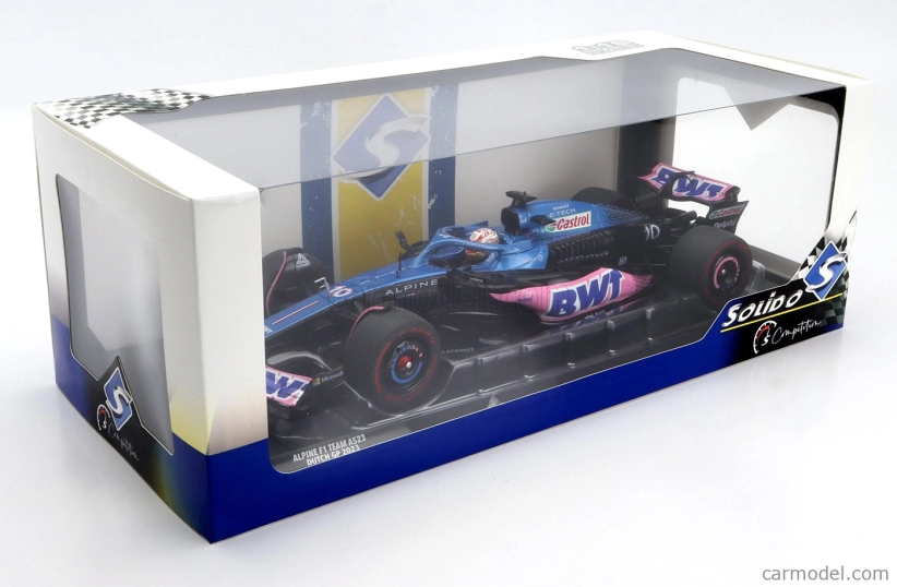 Solido Alpine F1  A523 Team Bwt Alpine N 10 3rd Dutch Gp 2023 Pierre Gasly 1:18 Modrá Růžová