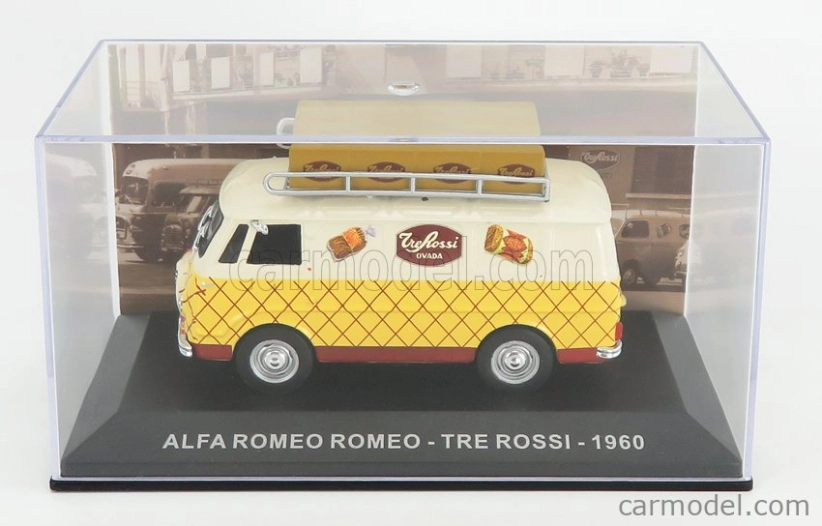 Edicola Alfa romeo Romeo 1 Van Tre Rossi 1960 1:43 Cream Yellow