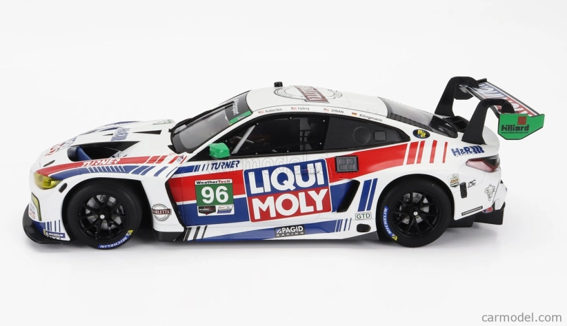Minichamps BMW radu 4 M4 Gt3 Team Turner Motorsport N 96 Imsa 24h Daytona 2022 Robby Foley - Bill Auberlen - Jens Klingman - Michael Dinan 1:18 Biela