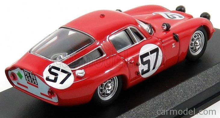 Najlepší model Alfa romeo Tz1 Coupe N 57 13. 24h Le Mans 1964 Bussinello - Deserti 1:43 Červená