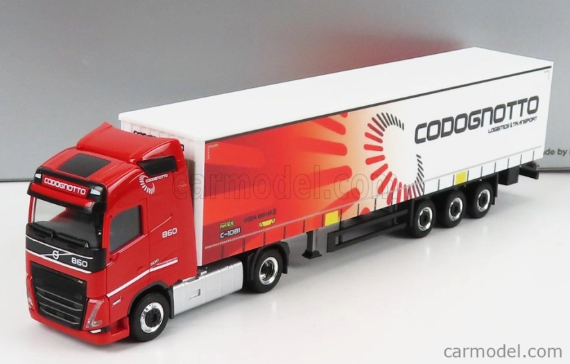 Herpa Volvo Fh4 500 Truck Telonato Codognotto Transports 2020 1:87 červená biela