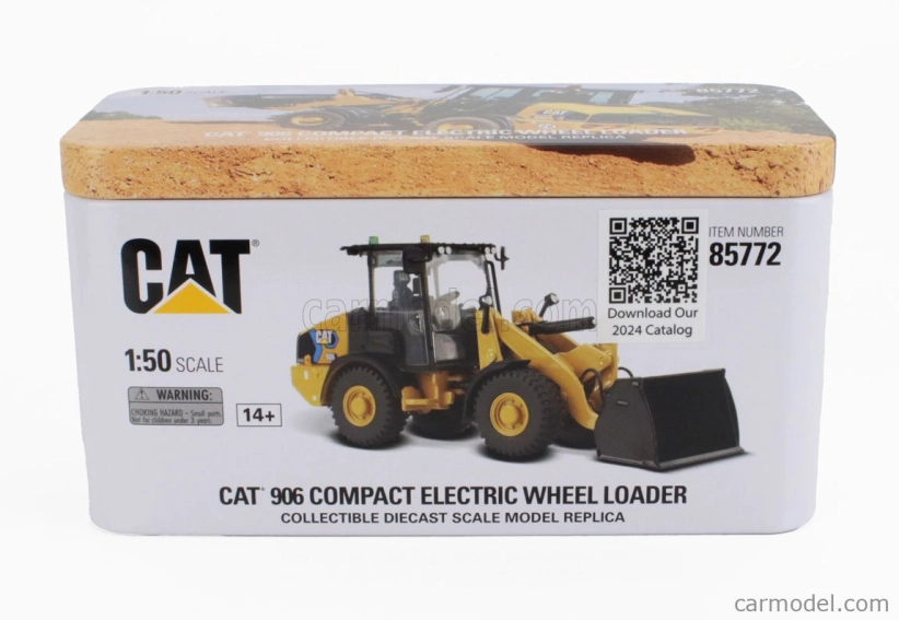 Dm-models Caterpillar Cat906 Compact Electric Ruspa Gommata - Scraper Tractor Wheel Loader 1:50 Žlutá Černá