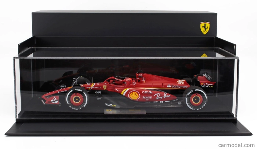 Looksmart Ferrari F1  Sf-24 Team Scuderia Ferrari N 16 2nd Australian Gp 2024 Charles Leclerc - Con Vetrina - With Showcase 1:18 Červená Černá