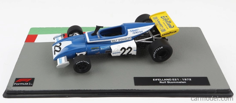 Edicola Eifelland F1 E21 N 22 Sezóna 1972 Rolf Stommelen 1:43 Svetlomodrá Biela Žltá