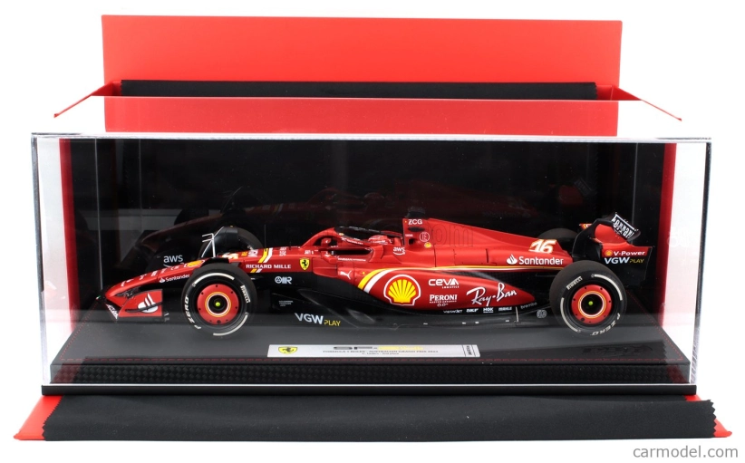 Bbr-models Ferrari F1 Sf-24 Team Scuderia Ferrari N 16 2nd Australian Gp 2024 Charles Leclerc - Con Vetrina - With Showcase 1:18 Červená Černá