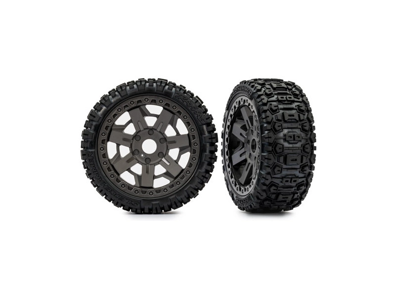 Traxxas 3,0" koleso, sivý disk, pneumatiky Sledgehammer (2)