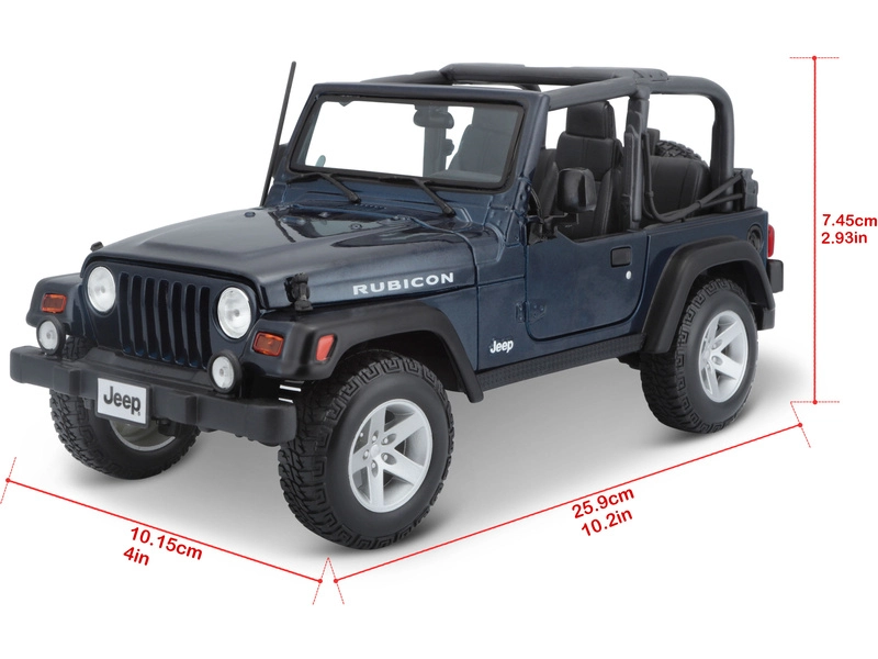 Maisto Jeep Wrangler Rubicon 1:18 modrá metalíza