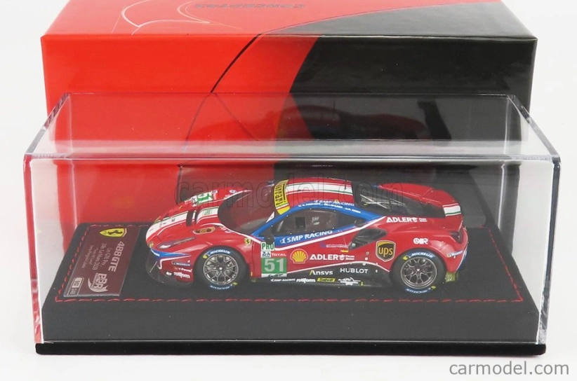 Bbr-models Ferrari 488 Gte Evo 3.9l Turbo V8 Team Af Corse N 51 2nd Lmgte Pro Class 24h Le Mans 2020 J.calado - A.pier Guidi - S.serra - Con Vetrina - S vitrínou 1:43 červená biela modrá