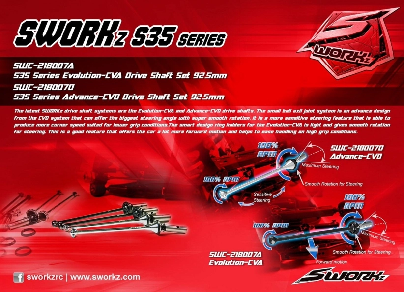 SWORKz Advance CVA hnacia os 92,5 mm, 1 ks.