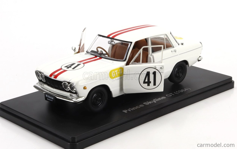 Edicola Prince Skyline Gt N 41 Racing 1964 1:24 Biela červená