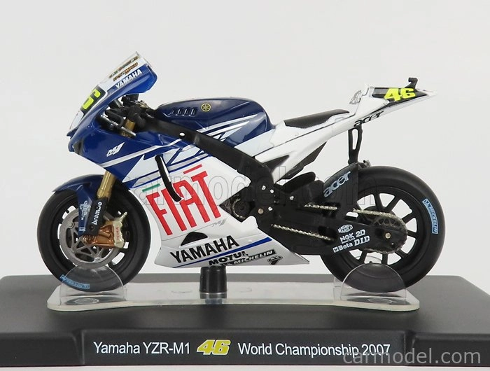 Edicola Yamaha Yzr M1 N 46 Motogp Season 2007 Valentino Rossi 1:18 Bílá Modrá