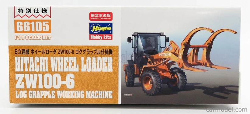 Hasegawa Hitachi fiat Zw100-6 Ruspa Gommata Tractor - Scraper 1:35 /