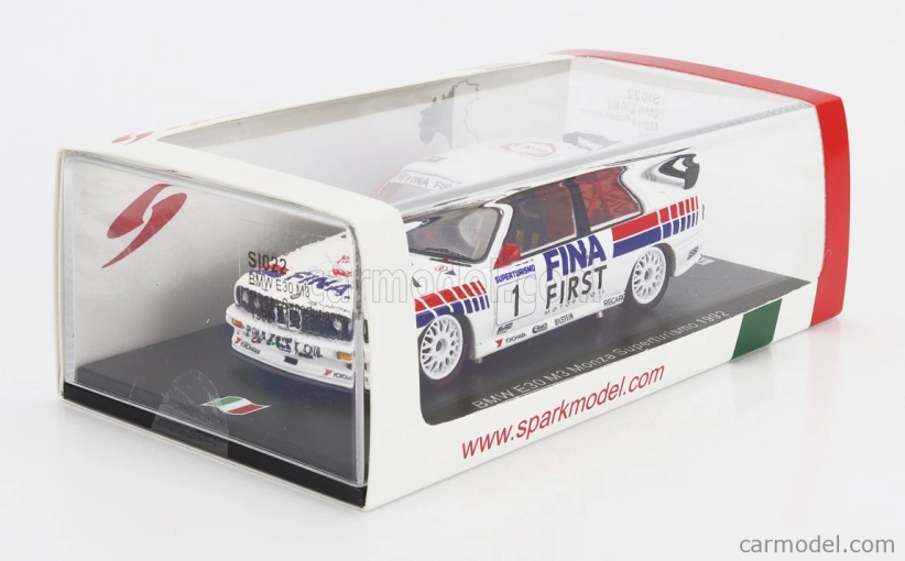 Spark-model BMW radu 3 (e30) M3 Team Bmw Fina N 1 Superturismo Monza 1992 Roberto Ravaglia 1:43 Biela