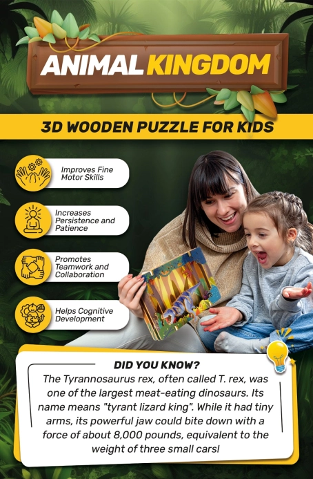 EscapeWelt 3D dřevěné puzzle Tyrannosaurus