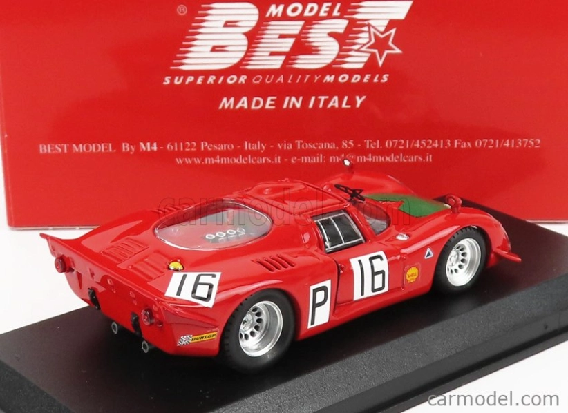 Best-model Alfa romeo 33.2 N 16 Nurburgring 1968 I.giunti - N.galli 1:43 Červená Zelená