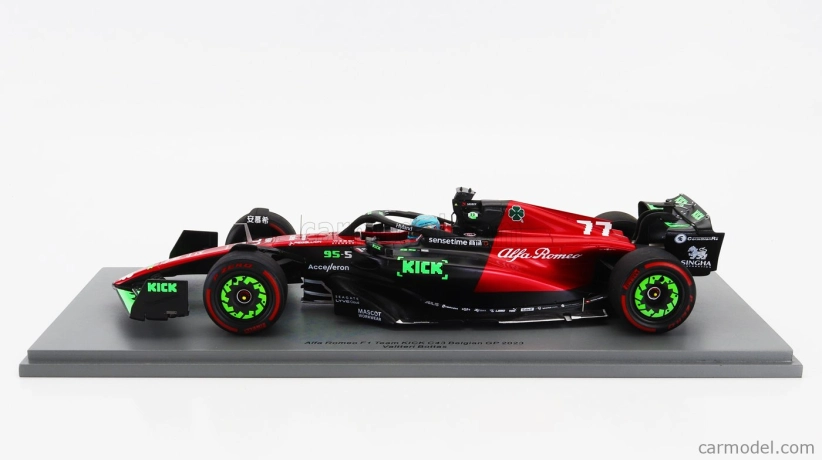 Spark-model Alfa romeo F1  C43 Team Orlen N 77 Belgium Gp 2023 Valtteri Bottas 1:18 Černá Červená