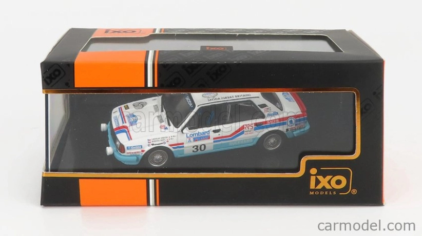 Ixo-models Škoda 130l N 30 Rally Rac Lombard 1987 L.Krecek - B.Moti 1:43, bílá