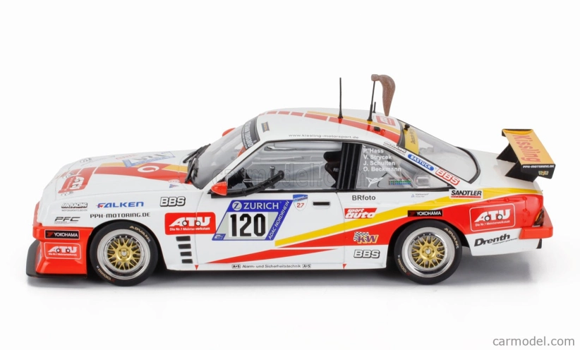 Werk83 Opel Manta Gt Team Kissling Motorsports N 120 24h Nurburgring 2018 Hans-olaf Beckmann - Peter Hass - Jurgen Schulten - Volker Strycek 1:18 Biela Oranžová Žltá