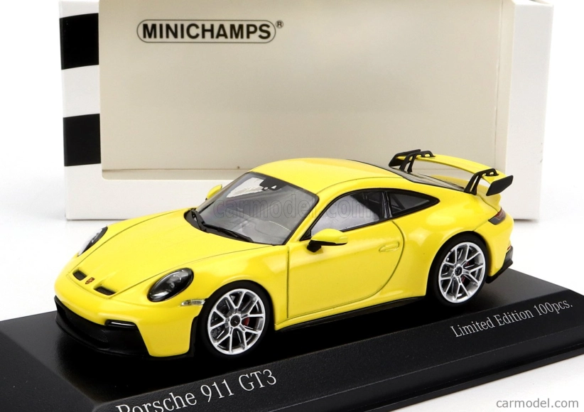 Minichamps Porsche 911 992 Gt3 Coupe 2020 - Silver Rims 1:43 Žlutá