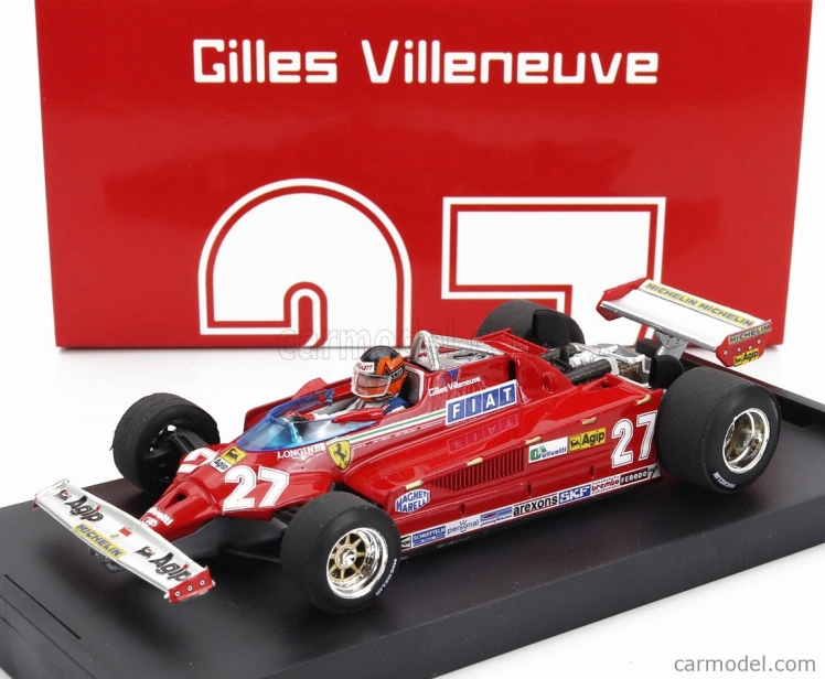 Brumm Ferrari F1 126ck Turbo N 27 Italy Gp 1981 Gilles Villeneuve - With Driver Figure 1:43 Red