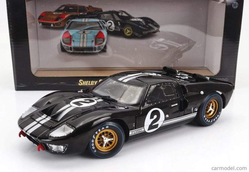 Shelby-collectibles Ford usa Gt40 Mkii 7.0l V8 Team Shelby American Inc. N 2 Víťaz 24h Le Mans 1966 B.mclaren - C.amon 1:18 Čierna strieborná