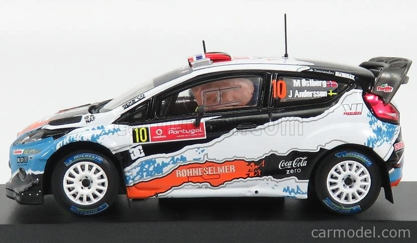 Minipartes Ford england Fiesta Rs Wrc N 10 Rally Portugal 2012 M.ostberg - J.andersson 1:43 Matná čierna biela svetlo modrá oranžová