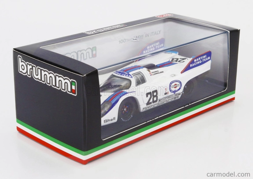 Brumm Porsche 917k Martini Racing Team N 28 1000km Austria 1971 Helmut Marko - Gerard Larrousse 1:43 Bílá Modrá Červená