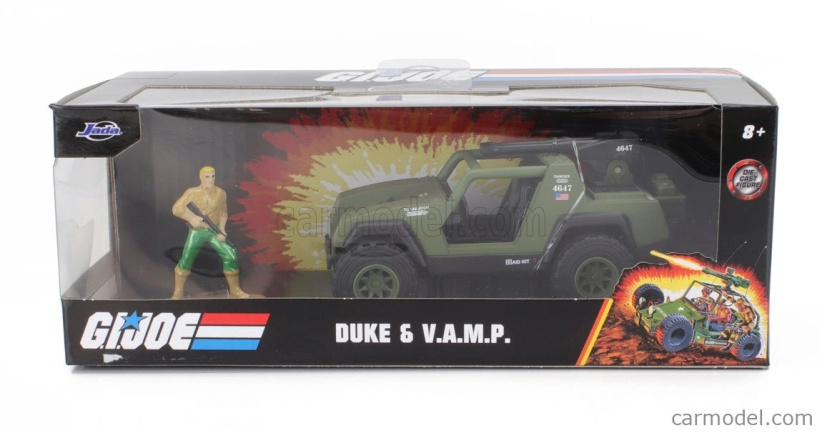 Jada Figures Vamp Military Jeep With Duke G.i.joe Figure 2010 1:32 Vojenská Zelená